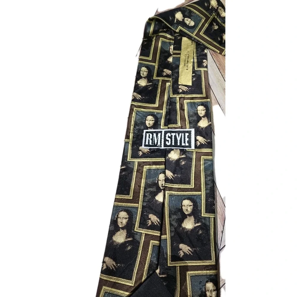 RM Style Mona Lisa & Star Trek Vintage Silk Ties Lot of 2 Men's‎ 1995